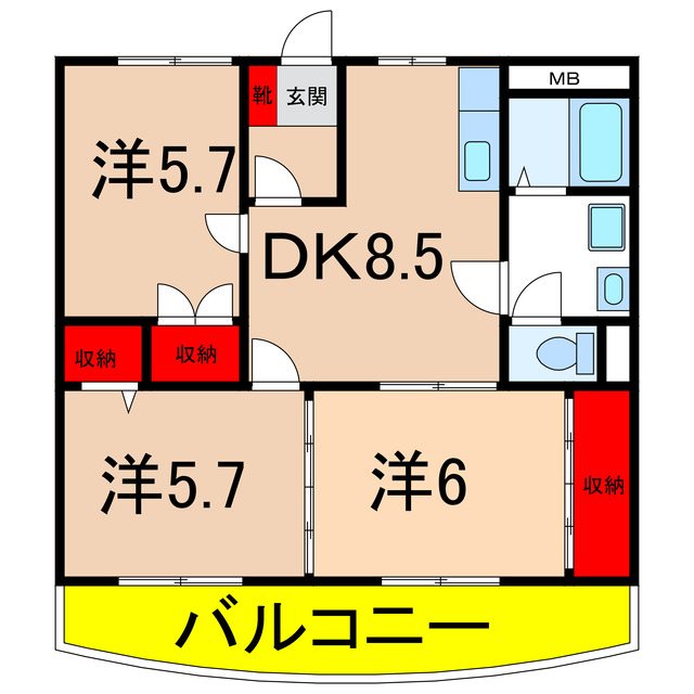 エステートマンション見晴の間取り