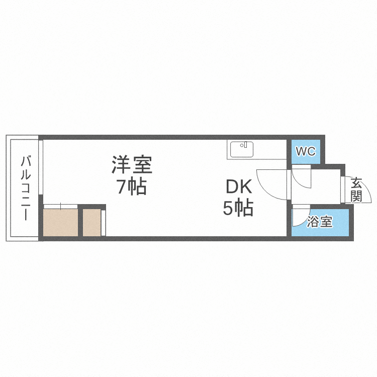 札幌市中央区南五条西のマンションの間取り