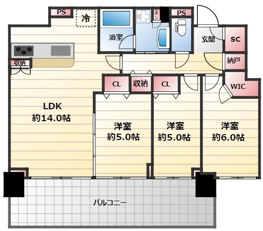 シティタワー東梅田パークフロントの間取り