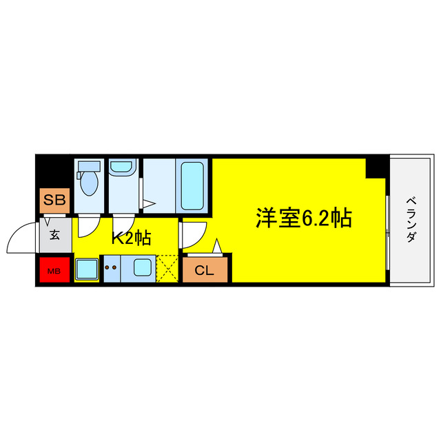 プレサンス堺筋本町ディスティニーの間取り