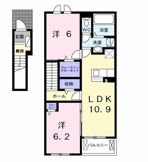 君津市貞元のアパートの間取り