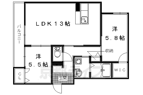 シャーメゾン狛田の間取り