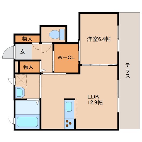 橿原市葛本町のアパートの間取り