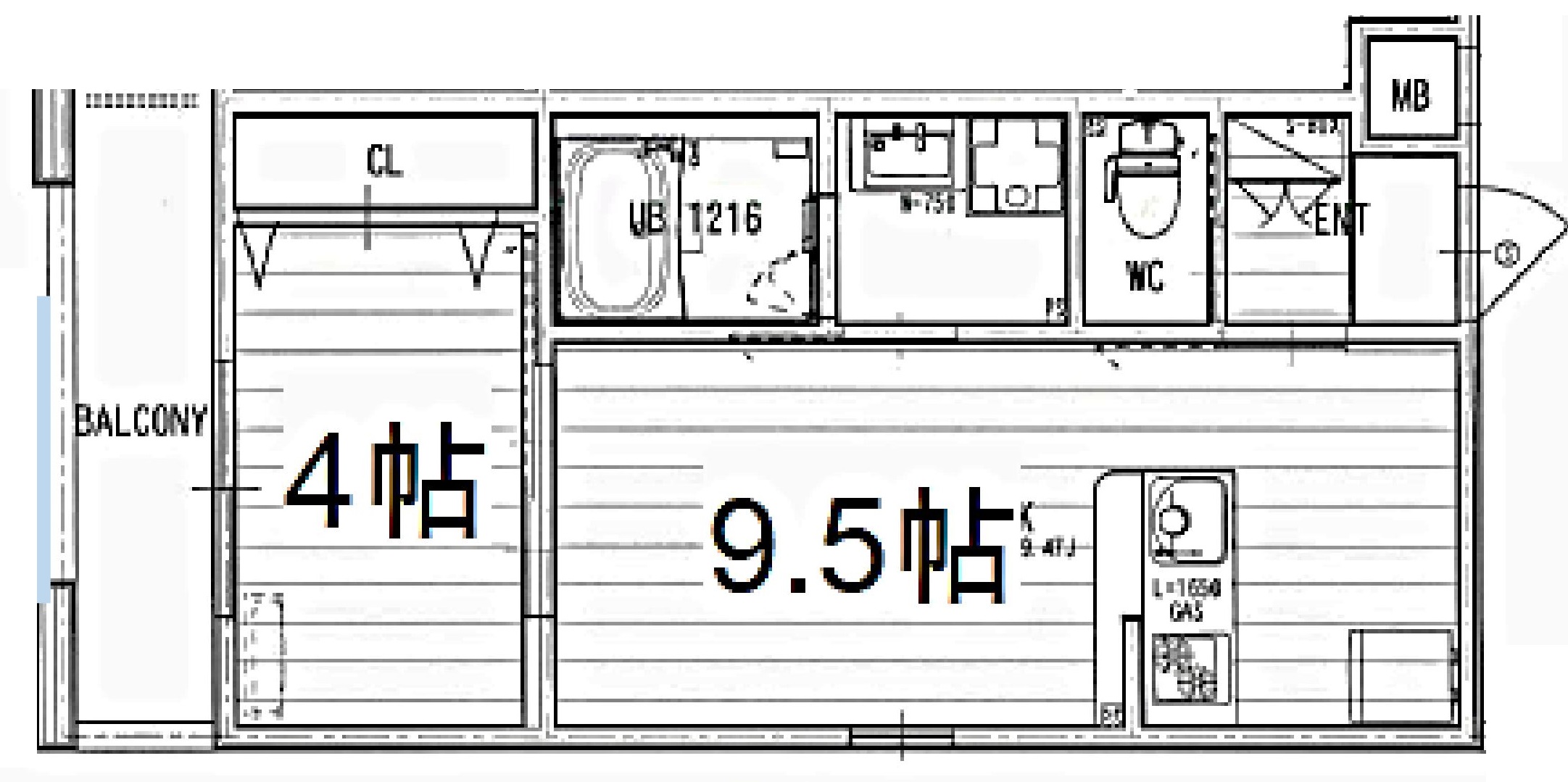 泉佐野市新町のアパートの間取り