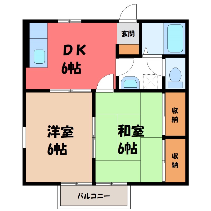 深谷市原郷のアパートの間取り