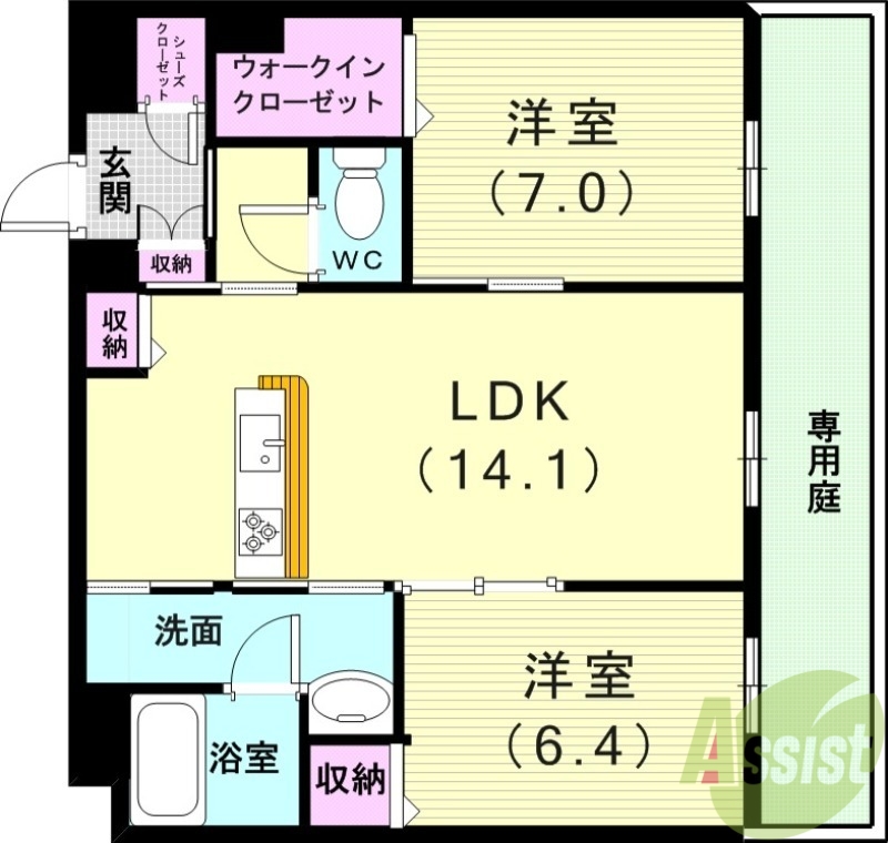 神戸市垂水区桃山台のマンションの間取り