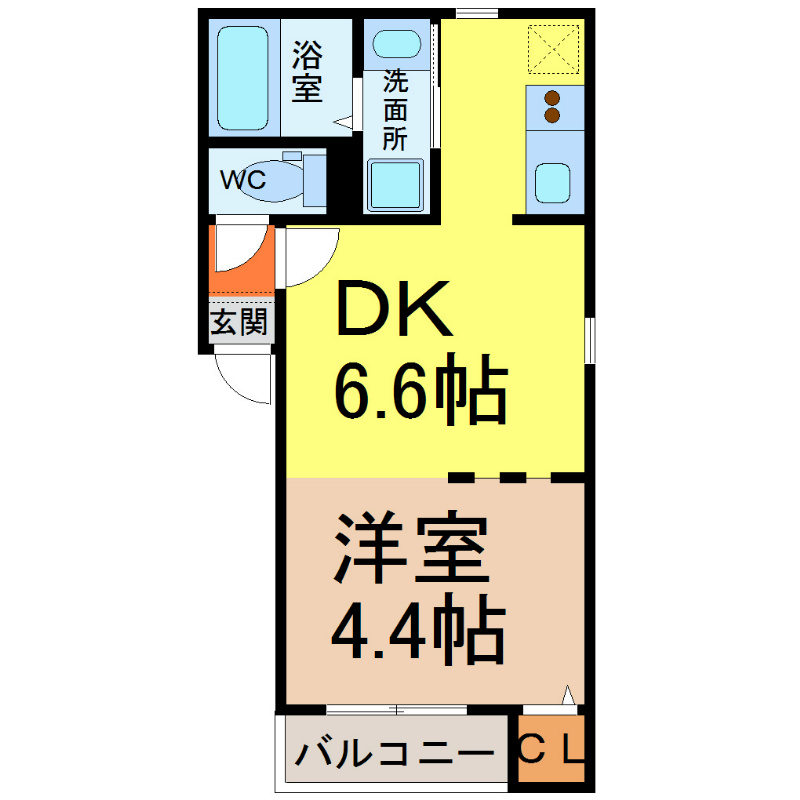 名古屋市中村区上米野町のアパートの間取り