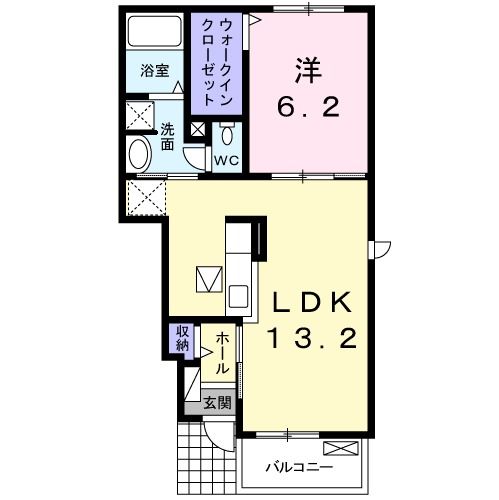 郡山市日和田町のアパートの間取り