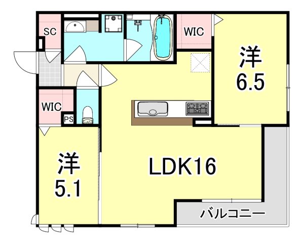 尼崎市南塚口町のマンションの間取り