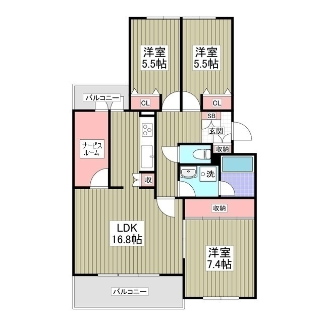 リブレス成田B-1の間取り