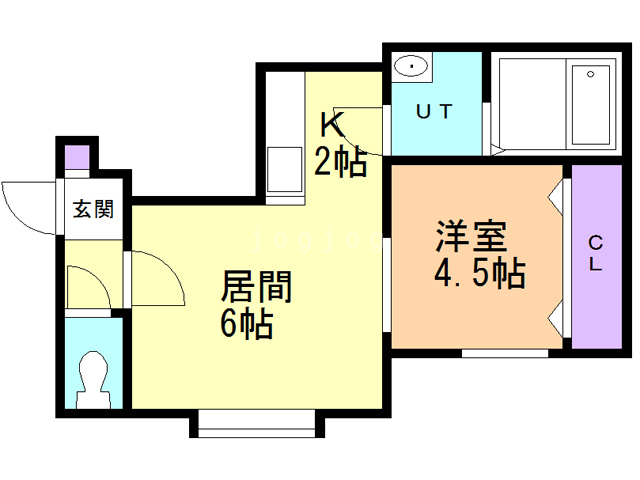 札幌市手稲区手稲本町三条のアパートの間取り