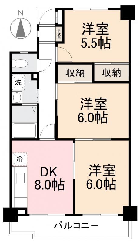 高松市木太町のマンションの間取り