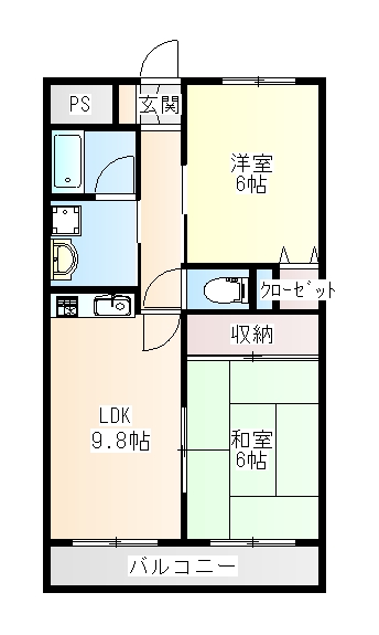 仙台市青葉区五橋のマンションの間取り