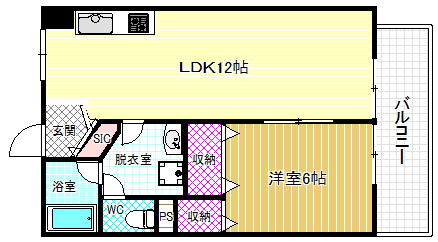 【柏原市旭ケ丘のマンションの間取り】