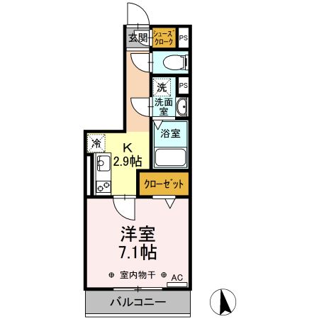 豊田市月見町のアパートの間取り