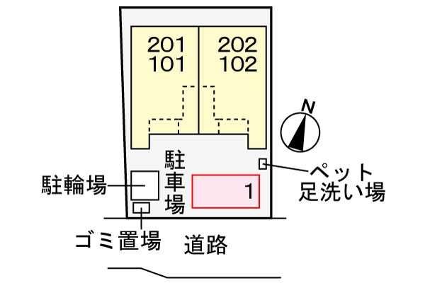 【松戸市五香南のアパートの駐車場】