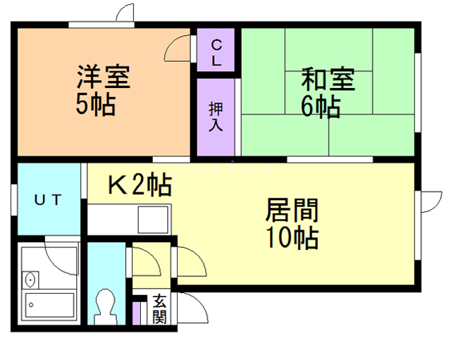 札幌市西区山の手二条のアパートの間取り