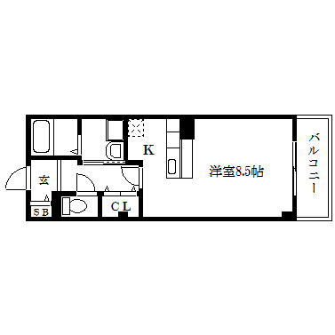 京都市中京区西ノ京南大炊御門町のマンションの間取り