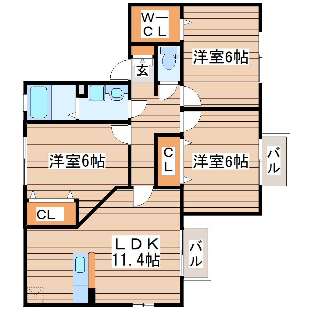 コルベイユＡの間取り