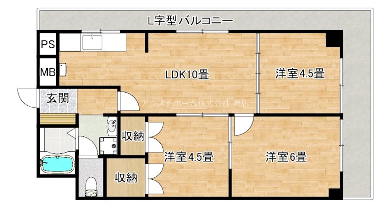 南堺ハイツ1号館の間取り写真