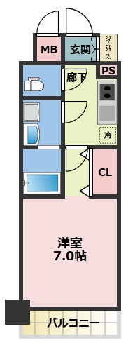 地下鉄長堀鶴見緑地線 西長堀駅 徒歩5分 15階建 築1年の間取り写真