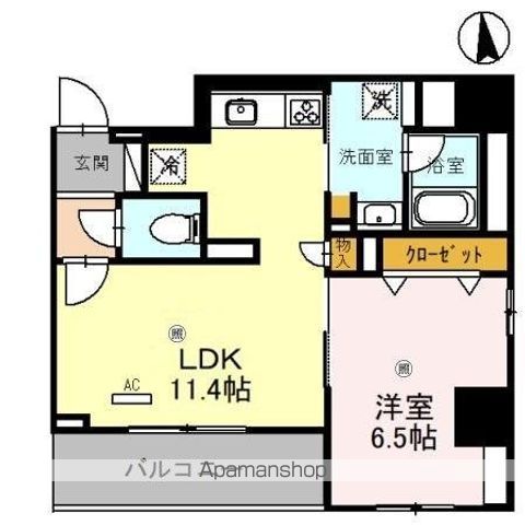 ＪＲ関西本線 平野駅 徒歩10分 7階建 築4年の間取り写真