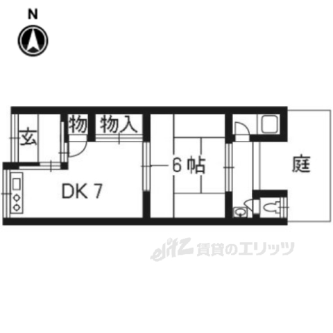 【京都市右京区梅津フケノ川町のアパートの間取り】