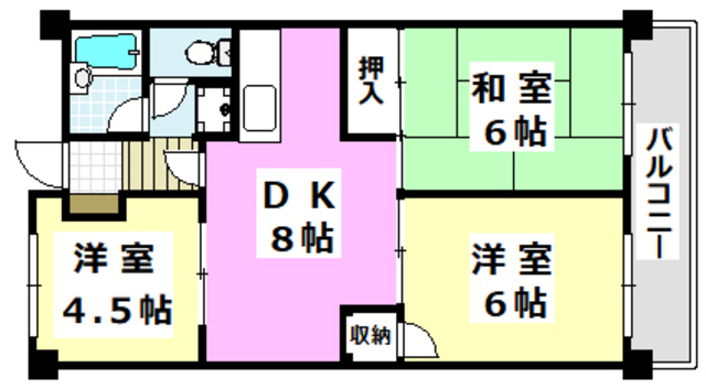 鮎川ハイツの間取り