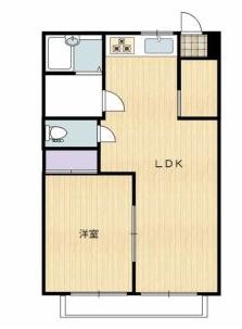 倉敷市西中新田のマンションの間取り