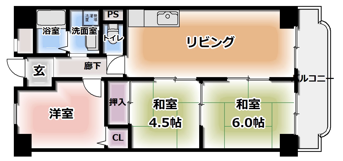 寝屋川市寿町のマンションの間取り