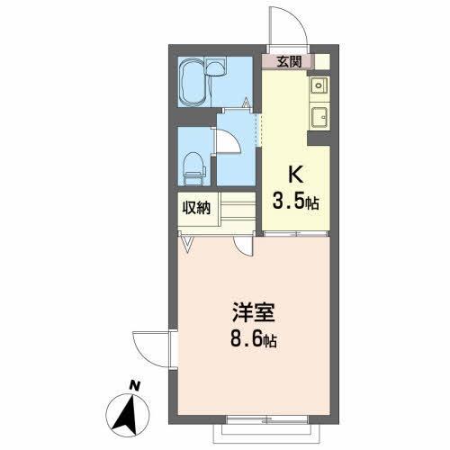 北上市相去町のアパートの間取り