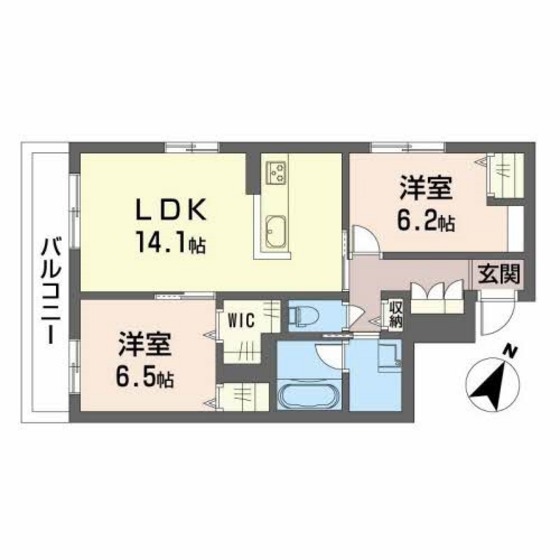 広島市東区温品のマンションの間取り