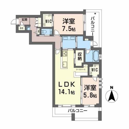 シャーメゾン上中野の間取り