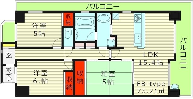 【大阪市都島区毛馬町のマンションの間取り】