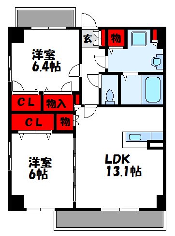 糟屋郡篠栗町大字尾仲のマンションの間取り