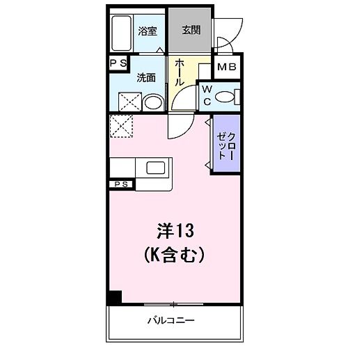 長岡京市神足のマンションの間取り