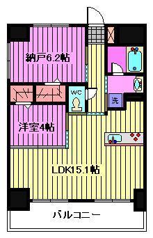 さいたま市浦和区仲町のマンションの間取り