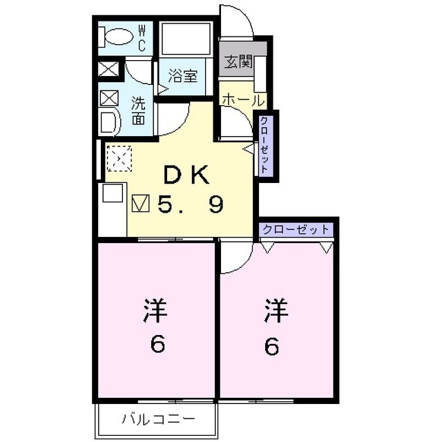 上田市下塩尻のアパートの間取り