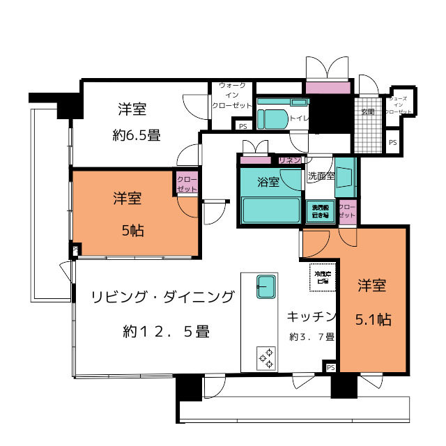 【前橋市表町のマンションの間取り】