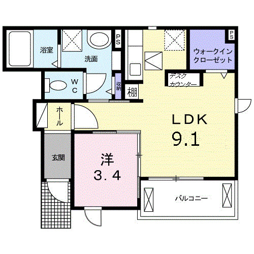 府中市中須町のアパートの間取り