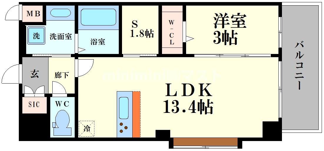 プレサンスNEO九条ディアシスの間取り