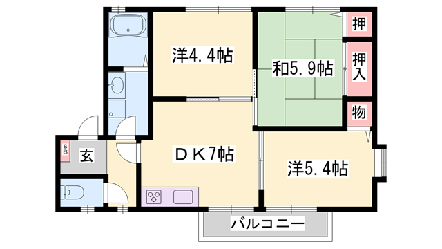 【ディアス北条 C棟の間取り】