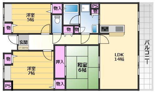 【アムール富三郎の間取り】