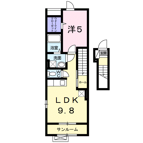 山形市相生町のアパートの間取り