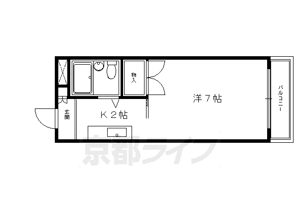 京都市左京区聖護院山王町のマンションの間取り