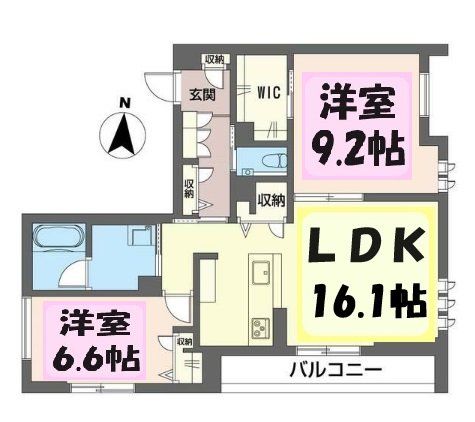 吉川市高富のマンションの間取り