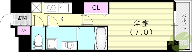 【エス・キュート尼崎の間取り】