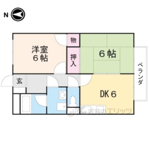 甲賀市甲賀町大原市場のアパートの間取り