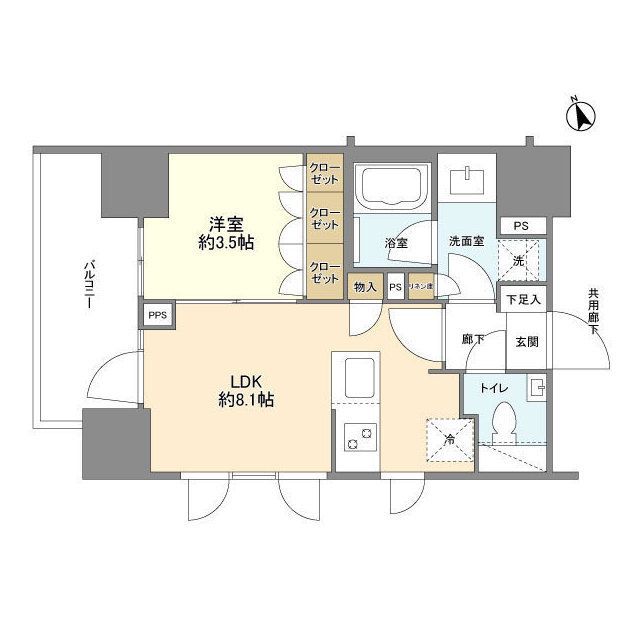 港区東麻布のマンションの間取り