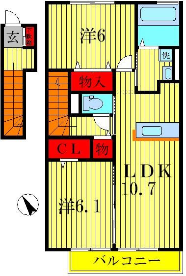 フェリーチェ　ヴィータＢの間取り